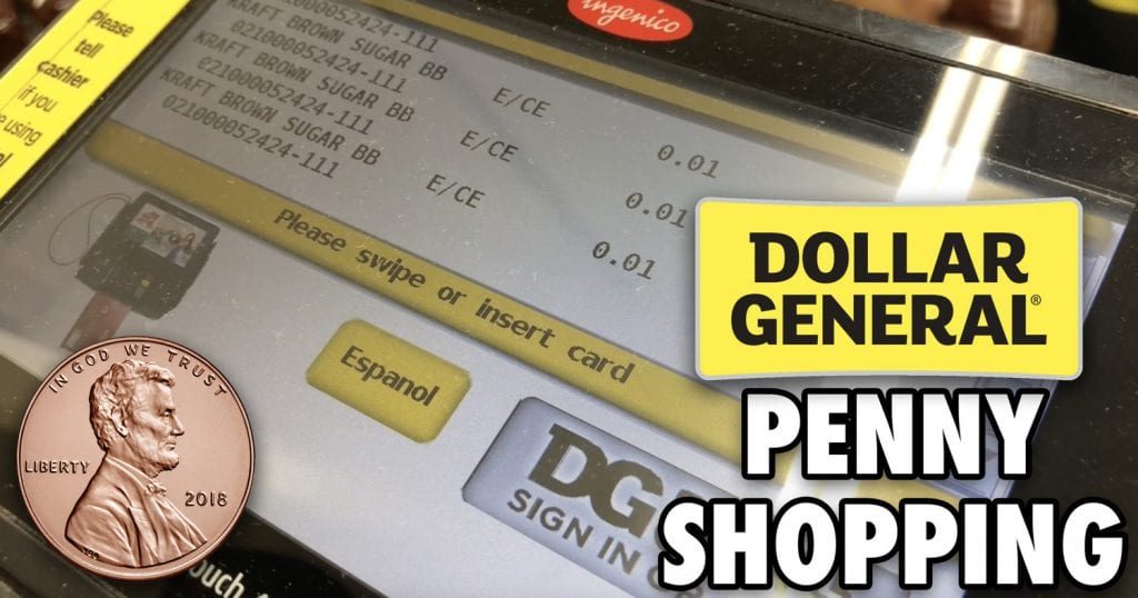 Dollar General checkout screen with penny prices