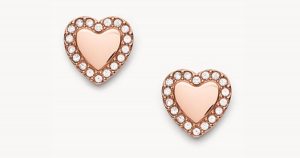 be mine rose gold earrings fossil