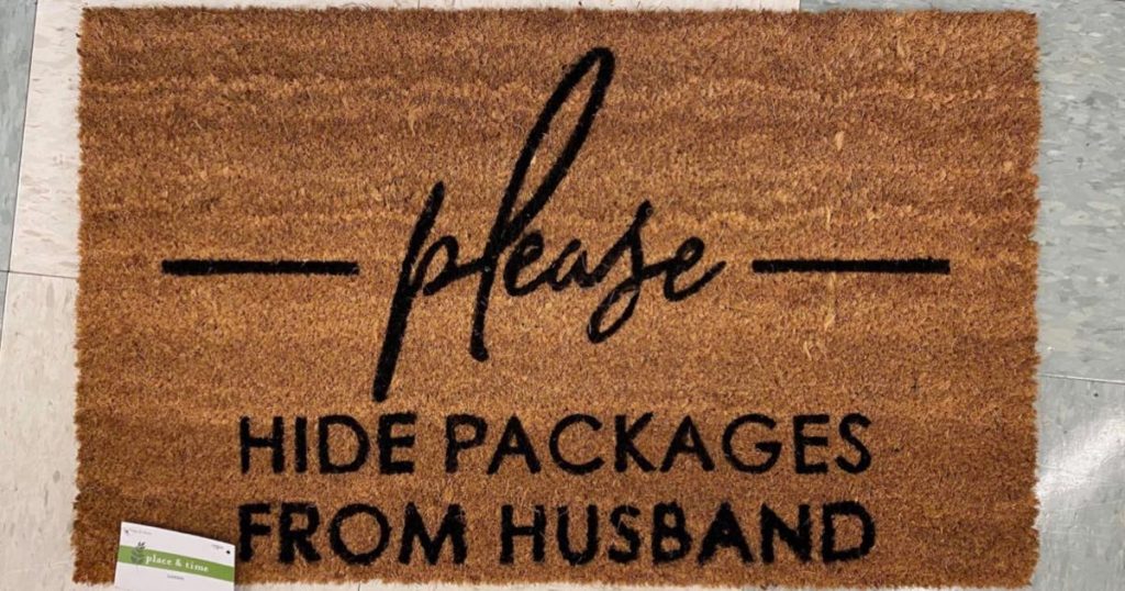 hide packages from husband joann in store rug