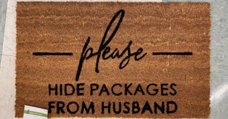 hide packages from husband joann in store rug