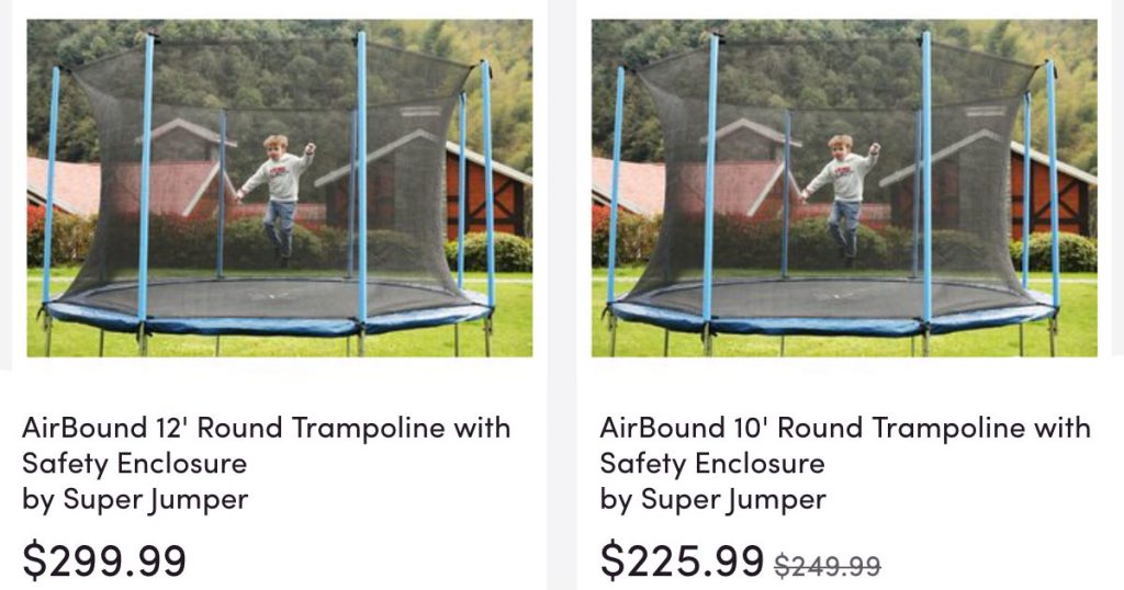 trampoline in stock now
