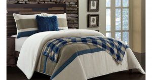 blue tan comforter set