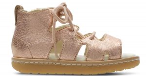 bronze girls sandals clarks