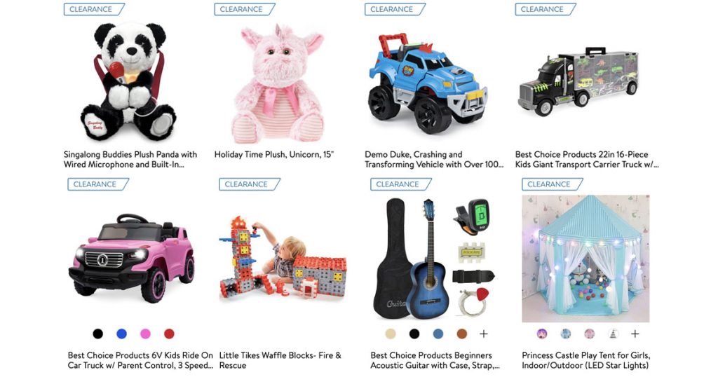 walmart online toy clearance
