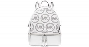 white mk backpack