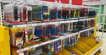 in store target back to school supplies