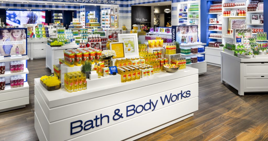Bath & Body Works Inside Store with Products
