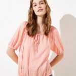 LOFT Shirred Linen Tee