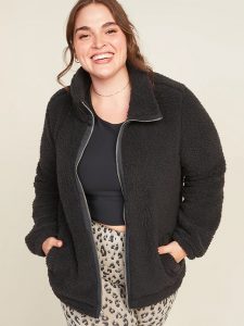 Cozy Teddy Sherpa Plus Size Full Zip Jacket
