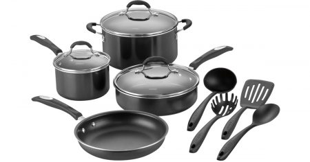 Cuisinart Piece Cookware Set Black Silver
