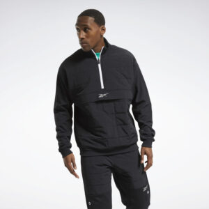 MYT Quilted Half Zip Jacket Black FS standard
