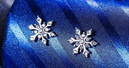 Sleek White Swarovski Majestic Snowflake Studs