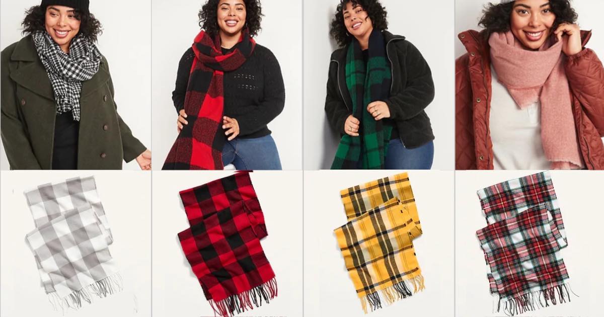 old navy flannel scarf sale