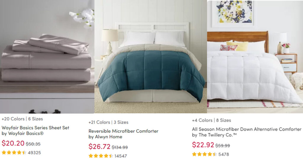 OFF WayFair Bedding