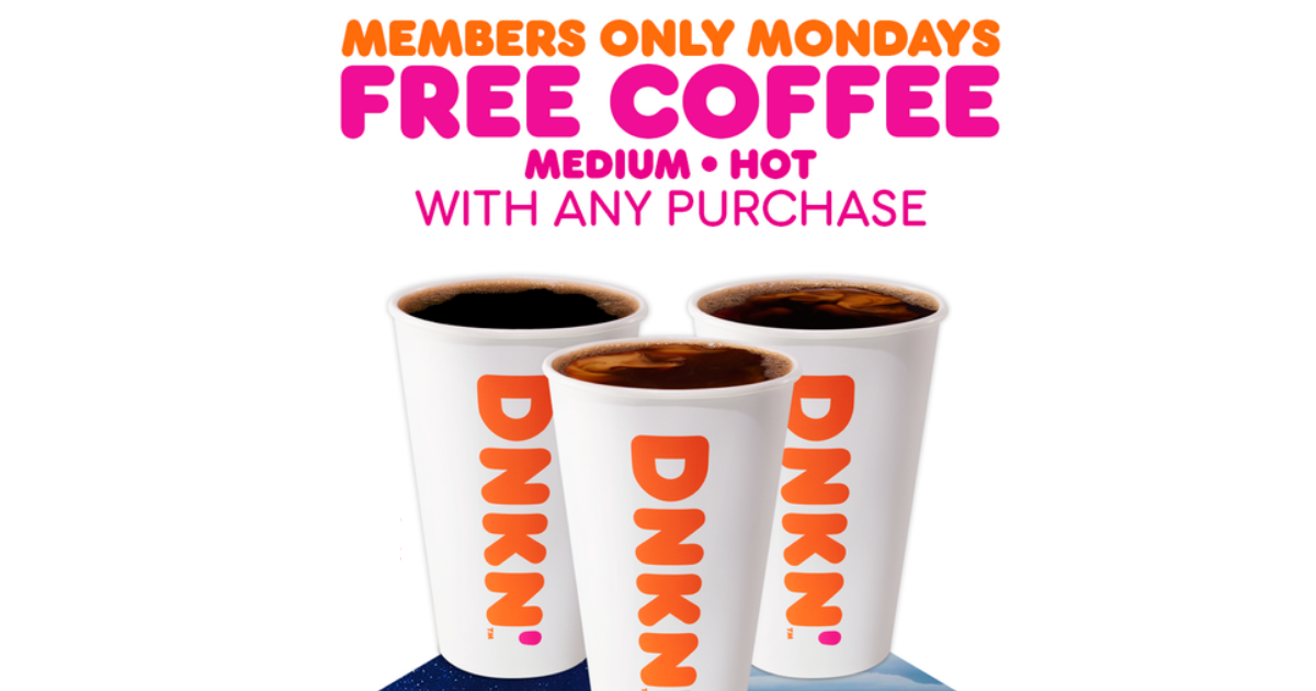 dunkin free coffee monday