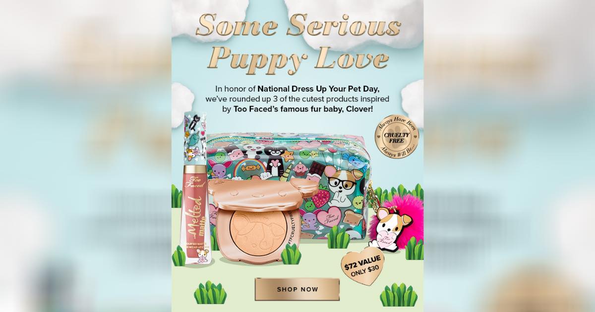 too faced clover all makeup set