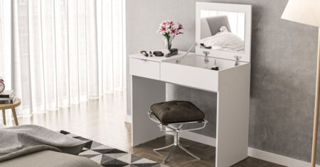 Polifurniture Modern Pull Top Bedroom Vanity Table