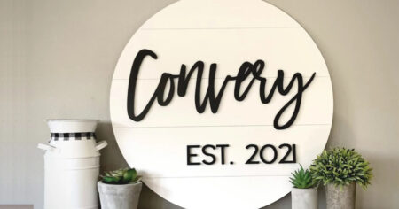 Shiplap Last Name with Est Date Round