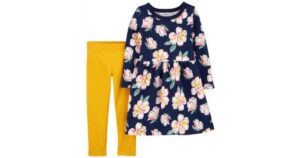 floral dress and leggings