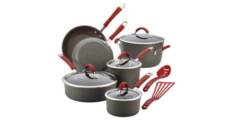 Cranberry Red Hard Anodized Piece Cookware Set