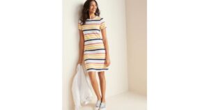 fitted crew neck dress