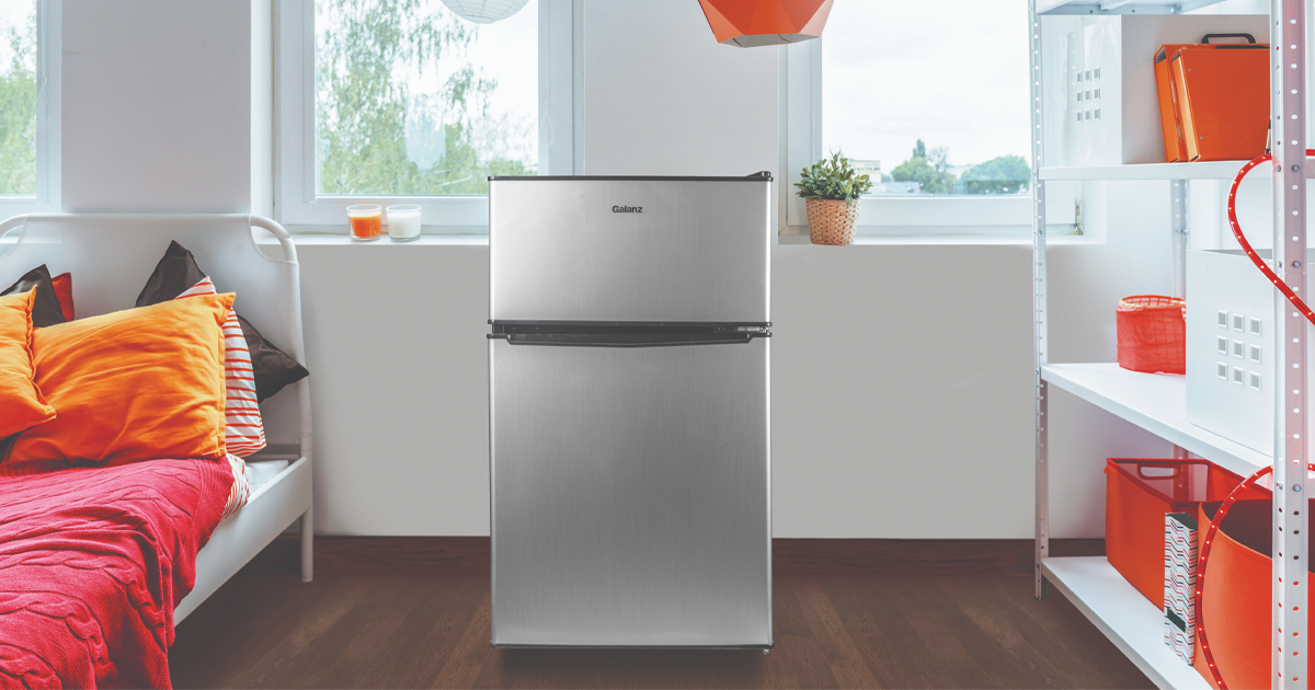 Galanz Cu ft Two Door Mini Fridge with Freezer Estar GL S E Stainless