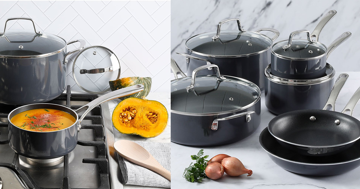 MARTHA STEWART Pc Gray Non Stick Cookware Set