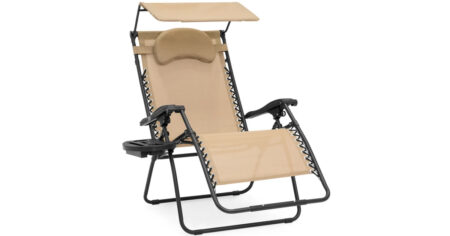 Oversized Zero Gravity Chair w Folding Canopy Shade