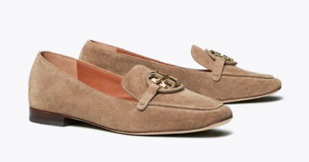 Tory Burch MILLER METAL LOGO LOAFER SUEDE