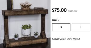 sm dark walnut barb console walmart