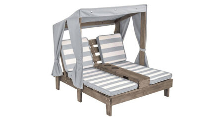 KidKraft Gray White Stripe Double Chaise Lounge