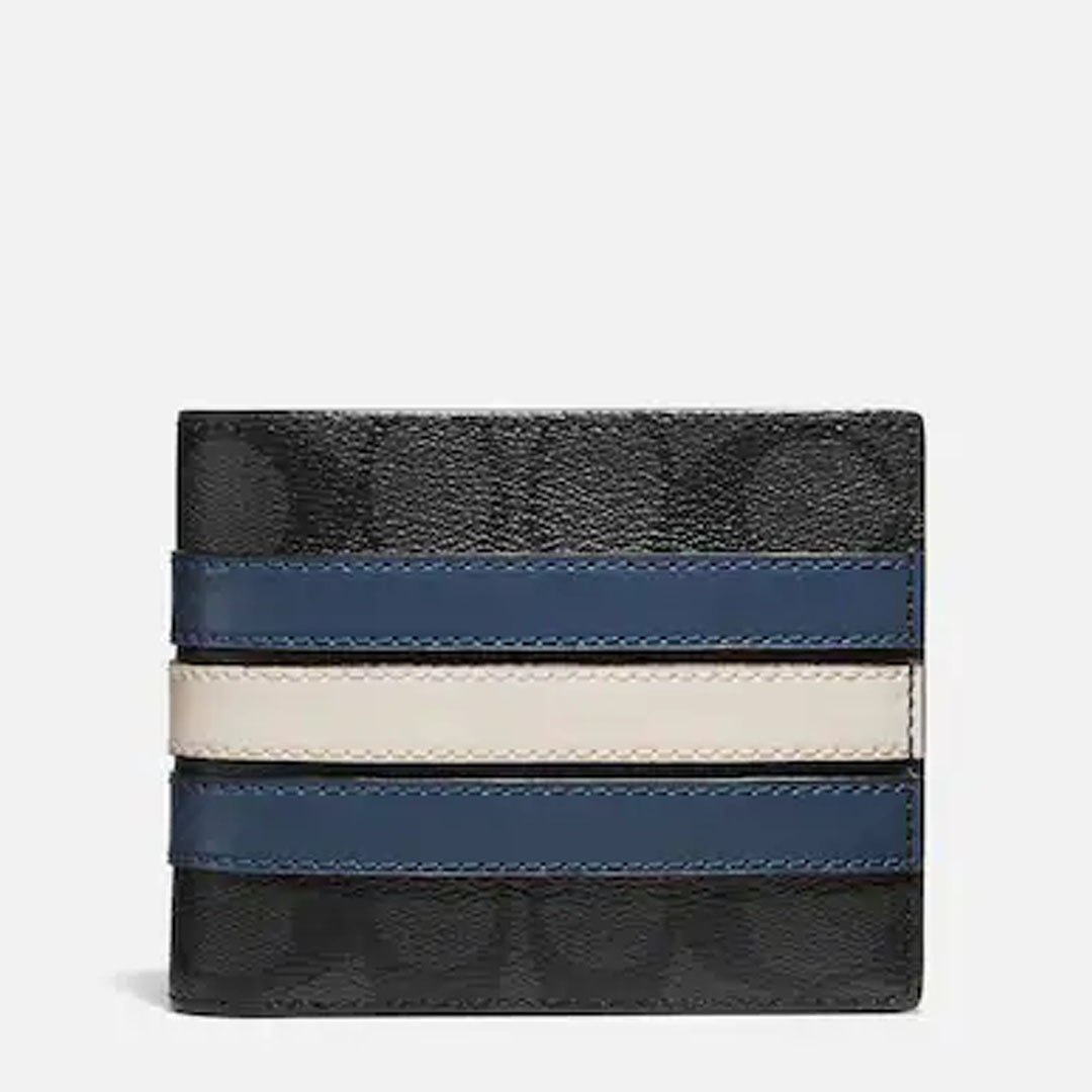 In Wallet In Signature Canvas With Varsity Stripe