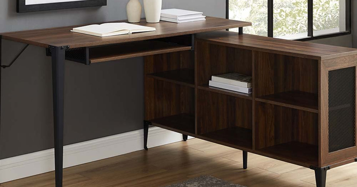 Dark Walnut Six Shelf Desk