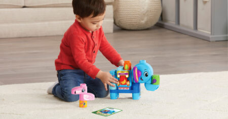 LeapFrog LeapBuilders Fruit Fun Elephant Learning Blocks Toy for Kids