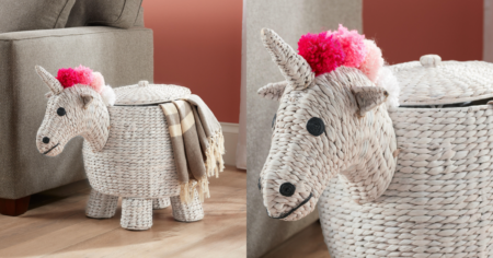 unicorn basket with lid