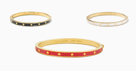 Kate Spade Spot The Spade Enamel Hinged Bangle