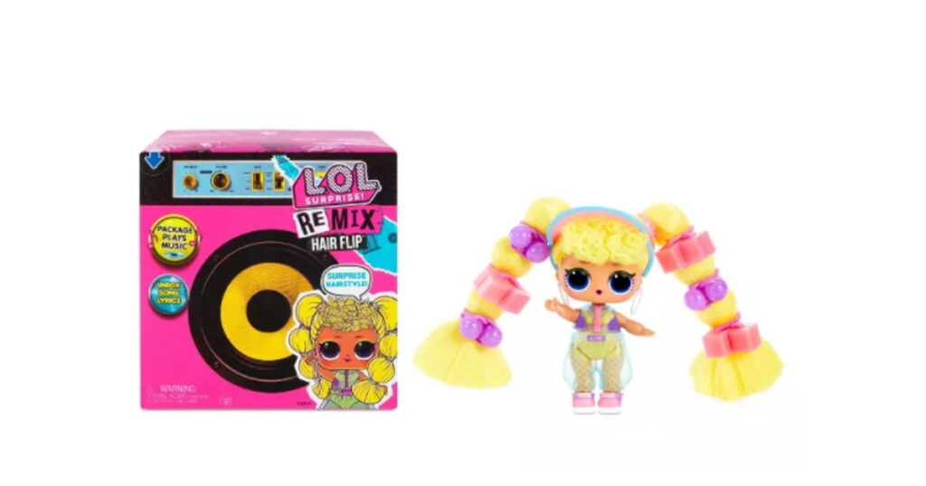L O L Surprise Remix Hair Flip Tots with Hair Reveal Music Mini Figurine