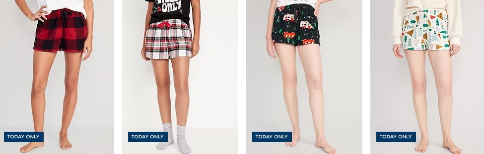 Womens Flannel Pajama Shorts