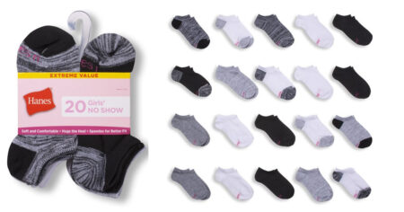 Hanes Girls Extreme Value Pack No Show Socks