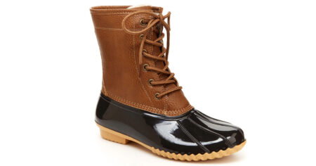 black and brown duck boot