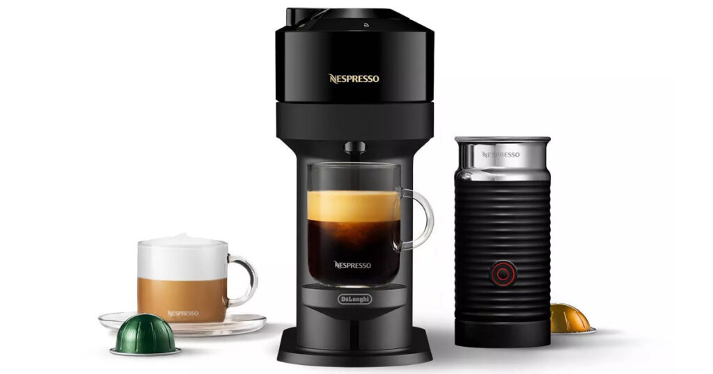 Nespresso Vertuo Next Coffee and Espresso Machine by DeLonghi LE with Aeroccino Milk Frother