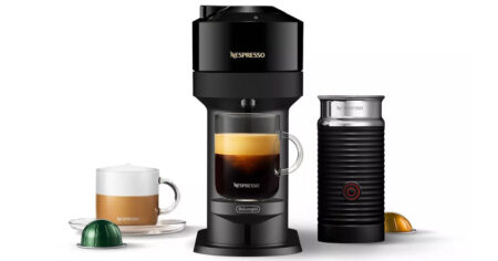 Nespresso Vertuo Next Coffee and Espresso Machine by DeLonghi LE with Aeroccino Milk Frother
