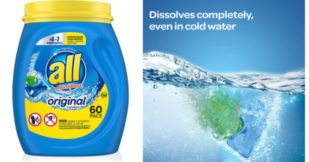 All Mighty Pacs Laundry Detergent In Stainlifter Tub Count