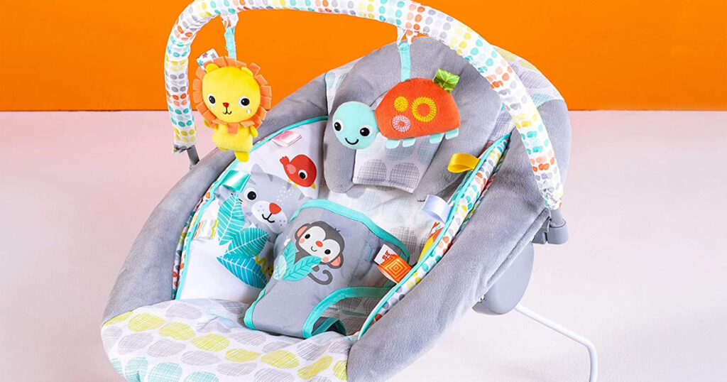 Bright Starts Whimsical Wild Cradling Bouncer Seat with Soothing Vibration Melodies