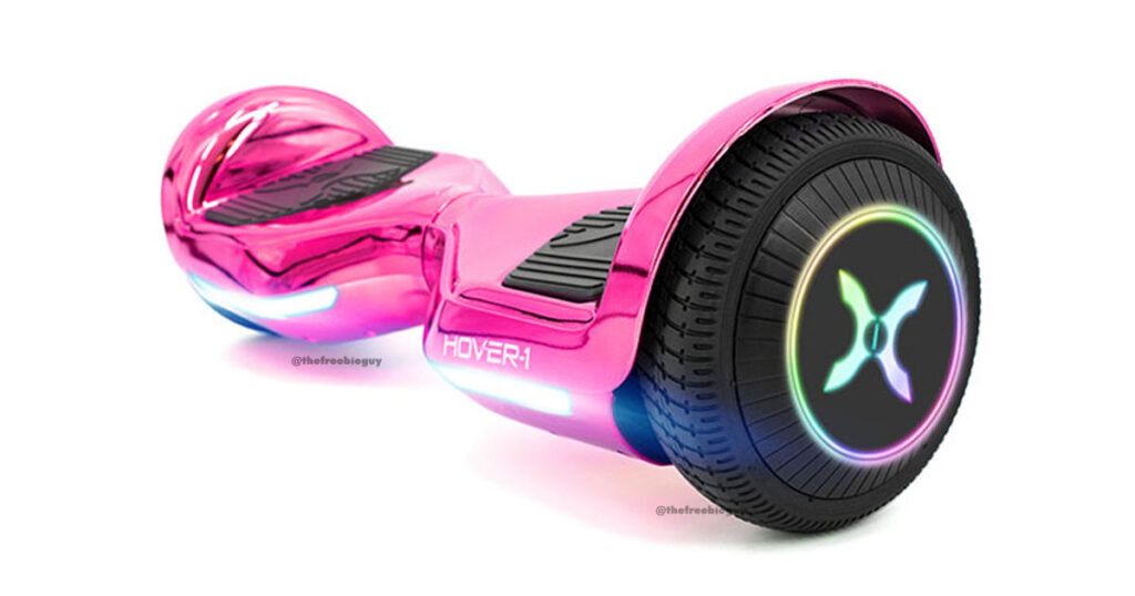 Hover Chrome Hoverboard Pink LED Lights