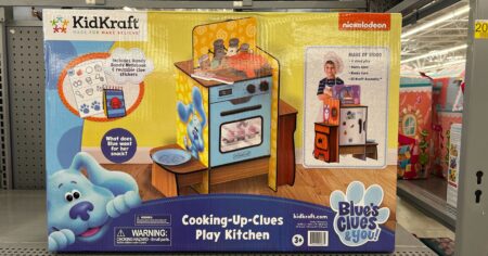 KidKraft Blues Clues You Cooking Up Clues Wooden Play Kitchen with Handy Dandy Notebook scaled