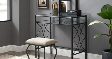 Mainstays Metal and Glass Vanity Set