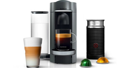 nespresso by DeLonghi Vertuo Plus Deluxe Coffee Espresso Maker with Aerocinno Frother