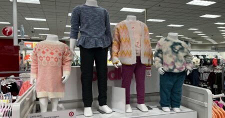 mannequins with Cat & Jack clothing on display at Target