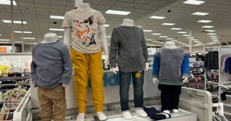 mannequins with Cat & Jack clothing on display at Target
